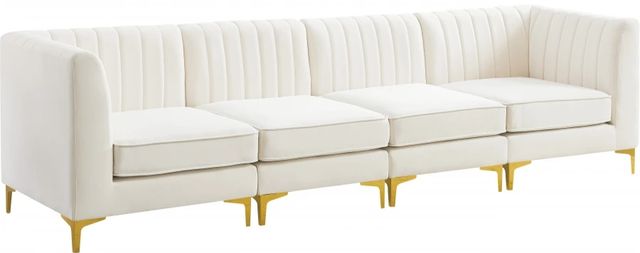 Meridian Furniture Alina 4-Piece Cream Modular Sectional Sofa-0