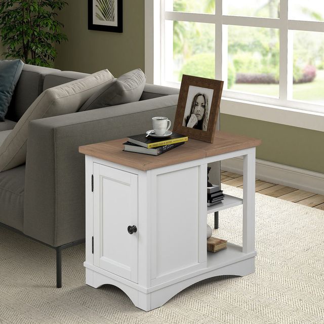 Parker House® Americana Modern Cotton Chairside Table with Oak Top -1