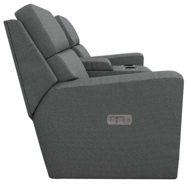 La-Z-Boy® Apollo Graphite Power Reclining Loveseat with Console and Headrest-3