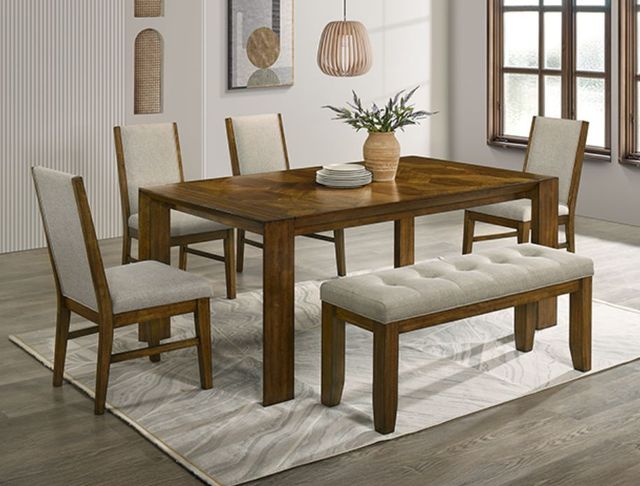Crown Mark Hollister Beige/Brown Dining Bench-1