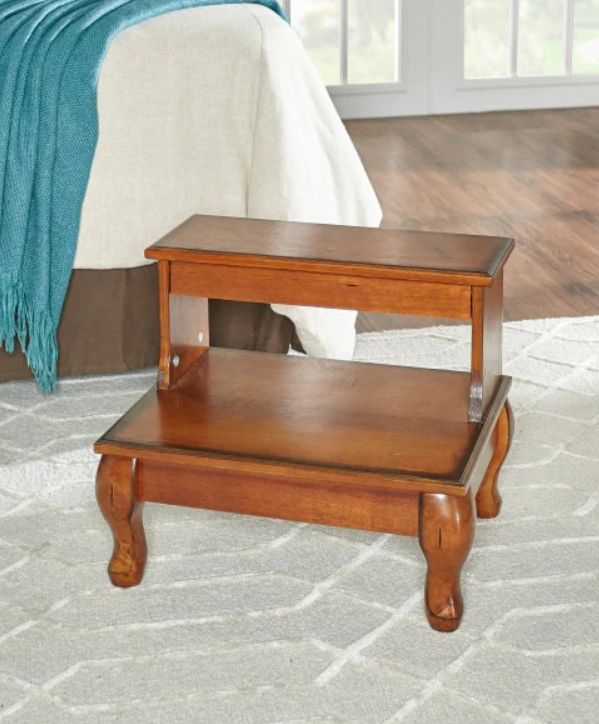 Powell® Beatrice Attic Antique Cherry Bed Steps with Drawer-1
