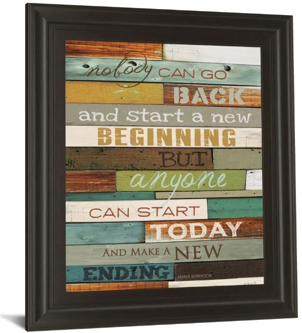 Classy Art Make a New Ending by Marla Rae Motivational Framed Print Wall Art-1