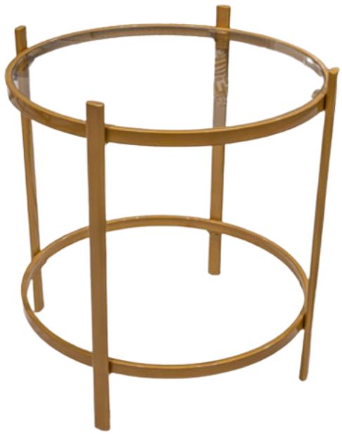 Signature Design by Ashley® Pearlox 3-Piece Glass Top Occasional Table Set with Gold Base-2