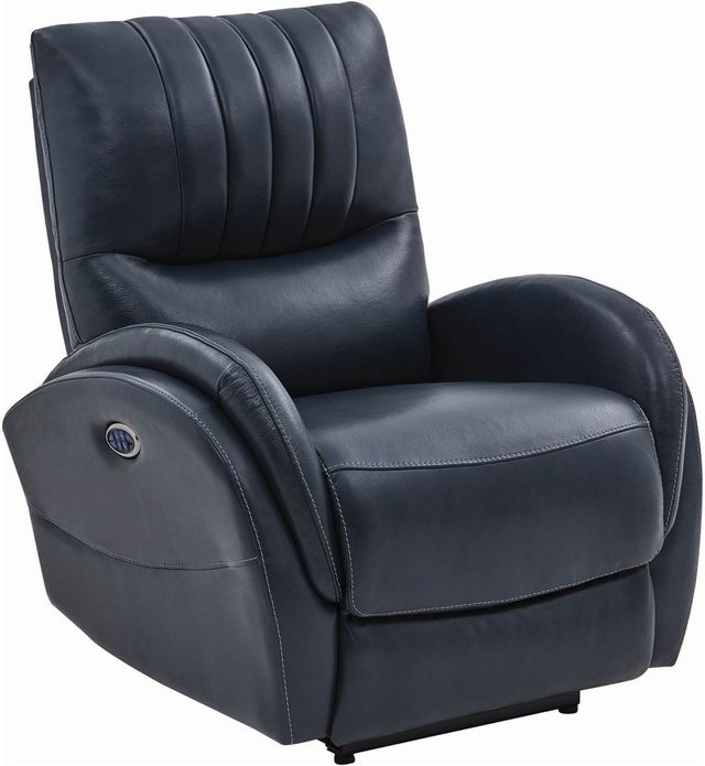 Coaster® Blue Power Headrest & Lumbar Recliner-1