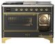 Ilve® Majestic III 48" Graphite Matte Pro Style Dual Fuel Liquid Propane Range with Triple Glass Door and Copper Trim-4