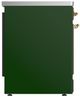 Ilve® Majestic III 30" Emerald Green Pro Style Induction Range with Solid Door and Brass Trim-3