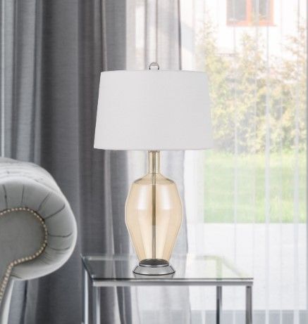 Cal® Lighting & Accessories Carpiano Brushed Steel Table Lamp-1