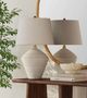 Bassett Mirror Eclipse Textured White Table Lamp-1