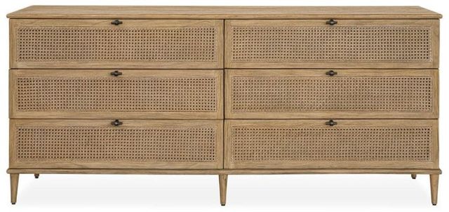 Uttermost® Coast Soft Oak Stain 6-Drawer Rattan Chest-3