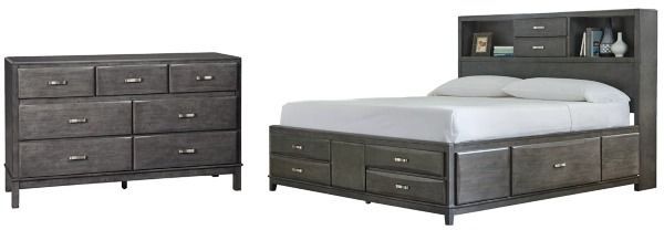 Signature Design by Ashley® Caitbrook 2-Piece Gray California King Storage Bed Set-0