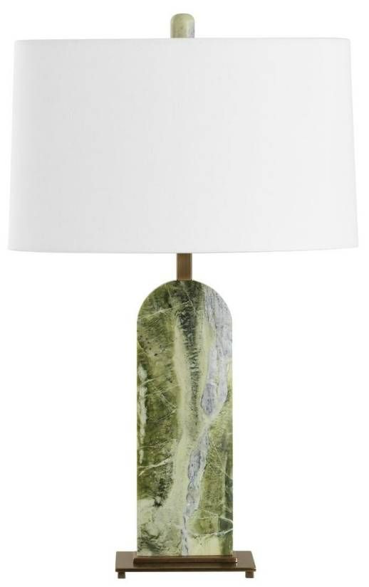 Uttermost® Moorea Green Marble Table Lamp with Antique Brass Accent-3