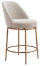 Zuo® Modern Nordhavn Beige/Gold Swivel Counter Stool-0