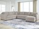 Benchcraft® ModMax Luxe 5-Piece Flint U-Shape Sectional with Chaise and Pop Up Sleeper-1
