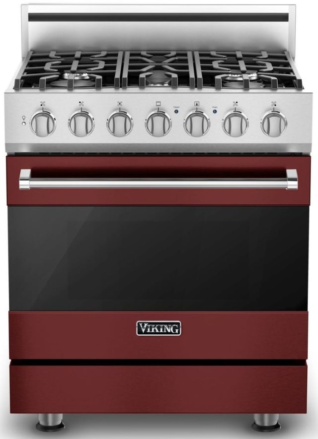 Viking® 3 Series 30" Reduction Red Pro Style Dual Fuel Natural Gas Range-0