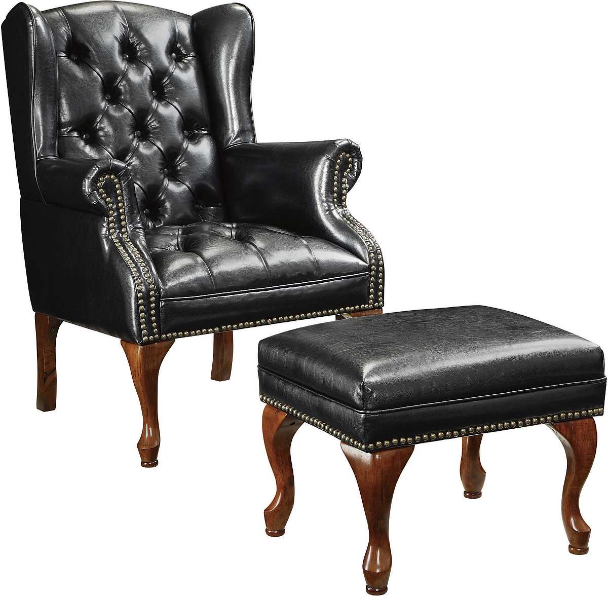 Coaster Roberts Black Accent Chair and Ottoman Set