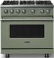 Viking® 5 Series 36" Eucalyptus Pro Style Gas (NG) Range with Polished Chrome Trim-0
