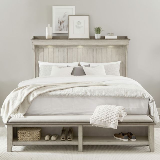 Liberty Furniture Ivy Hollow Dusty Taupe/Weathered Linen California King Mantle Storage Panel Bed-1