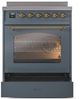 Ilve® Nostalgie II Series 30" Blue Grey Pro Style Induction Range-3