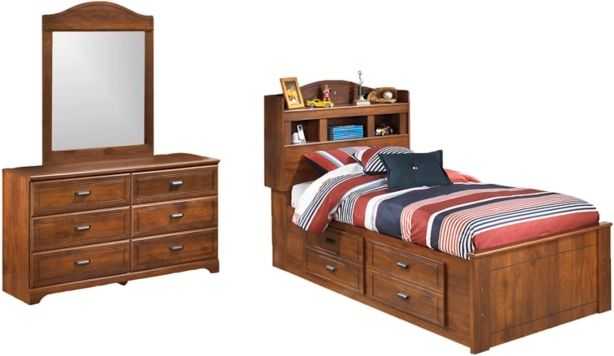 Signature Design by Ashley® Barchan 2-Piece Medium Brown Twin Bookcase Bed Set-0