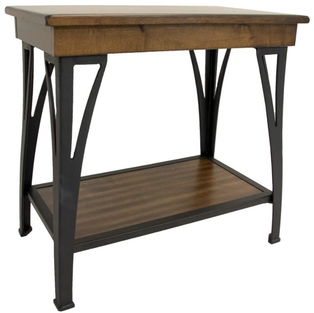 Intercon District Cool Copper Chairside Table with Black Base-0