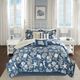 Olliix by Madison Park 7 Piece Blue California King Cape Cod Cotton Sateen Comforter Set-0