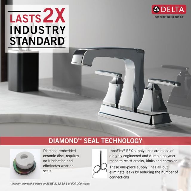 Delta Ashlyn® Chrome 2-Handle Centerset Bathroom Faucet with Pop-Up Drain-3