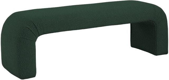 Meridian Furniture Niagara Green 52" Boucle Fabric Bench-0