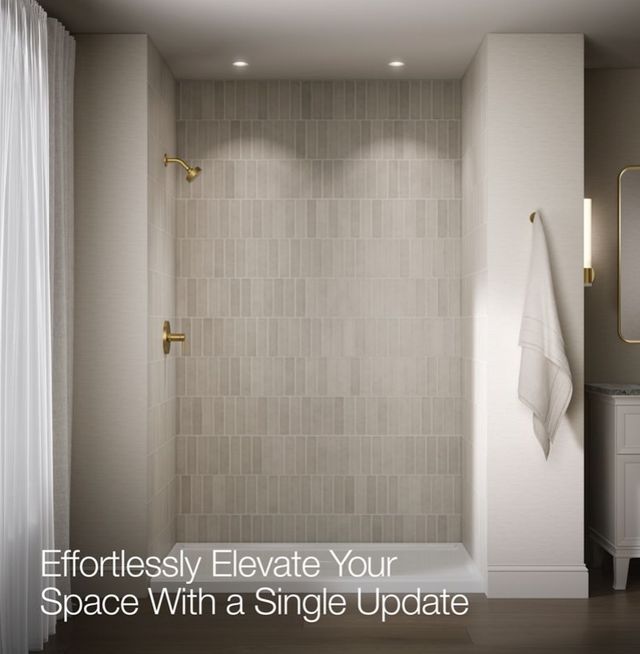 KOHLER® Pitch® Rite-Temp® Vibrant Brushed Moderne Brass 1.75 GPM Shower Trim Kit-4