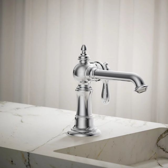 KOHLER® Artifacts® Polished Chrome Single-Handle Bathroom Sink Faucet-3