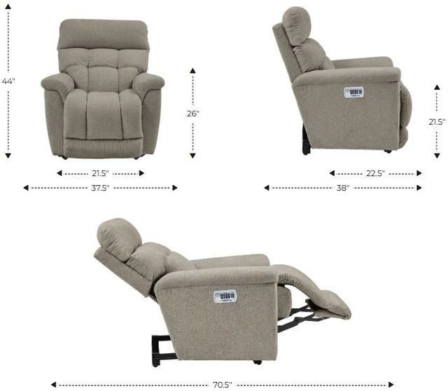 La-Z-Boy® Fulton Linen Power Wall Recliner with Headrest and Lumbar-2