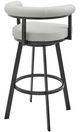 Armen Living Magnolia Light Grey/Matte Black 26'' Counter Stool-3