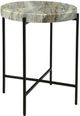 Moe's Home Collection Cirque Light Brown Marble Round Accent Table with Black Iron Frame-1
