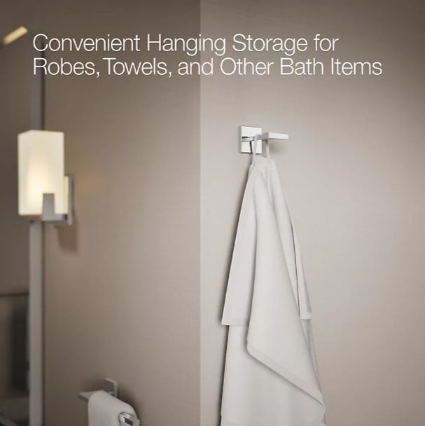 KOHLER® Square Polished Chrome Robe Hook-3