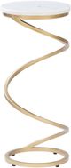 Powell® Gigi White Spiral Drink Table with Gold Base-0