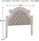 Signature Design by Ashley® Realyn Beige/Chipped White Full Upholstered Panel Headboard-4
