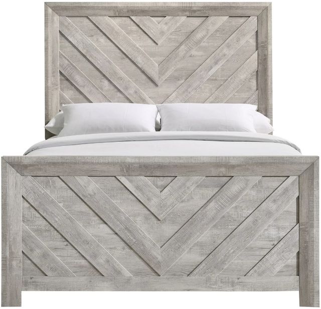 Elements International Ellen Ash White Full Panel Bed-1