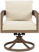 Signature Design by Ashley® Serene Bay 2-Piece Dark Brown/White Aluminum/Nuvella Outdoor Swivel Dining Chair with Cushion-3