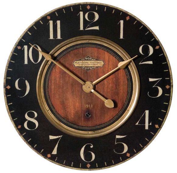 Uttermost® Alexandre Martinot Black 23" Clock-0