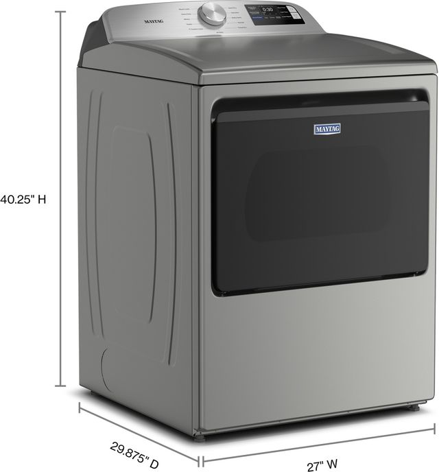 Maytag® 7.4 Cu. Ft. Classic Silver Smart Front Load Electric Dryer with Extra Power-2
