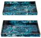 A & B Home 2-Piece Black/Blue Abstract Rectangular Tray Set-1