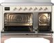 Ilve® Majestic III 48" Antique White Pro Style Induction Range with 6 Elements and Copper Trim-1
