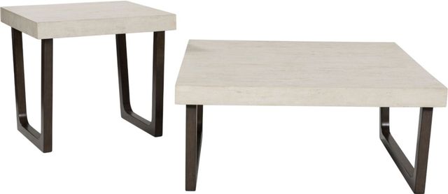 Signature Design by Ashley® Westenfort 2-Piece Gray Occasional Table with Espresso Base Set-0