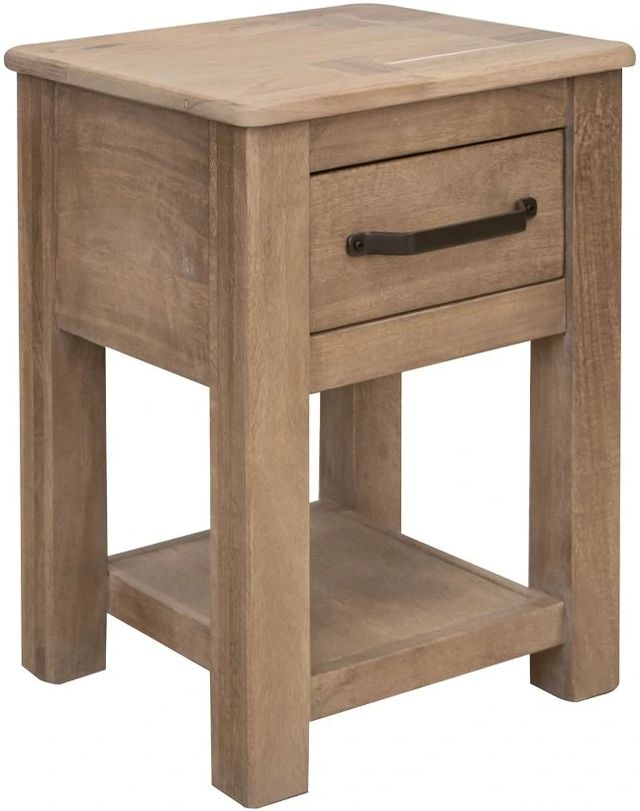 International Furniture Direct Natural Parota Brown Chairside Table-0