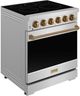 Thor Kitchen Gordon Ramsay Series 30" Stainless Steel Pro Style Electric Range with Precision Knob Control & Bronze Hardware-2