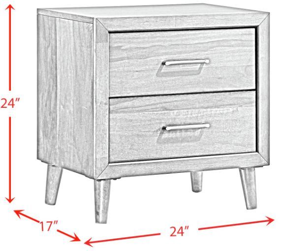 Elements International Malibu Walnut 2-Drawer Nightstand-1
