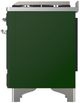 Ilve® Majestic III 60" Emerald Green Pro Style Dual Fuel Liquid Propane Range with French Top and Chrome Trim-3