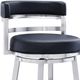 Armen Living Madrid Black/Brushed Stainless Steel Bar Stool-4