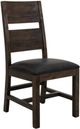 International Furniture Direct Teak Stained Dark Dining Side Chair-0