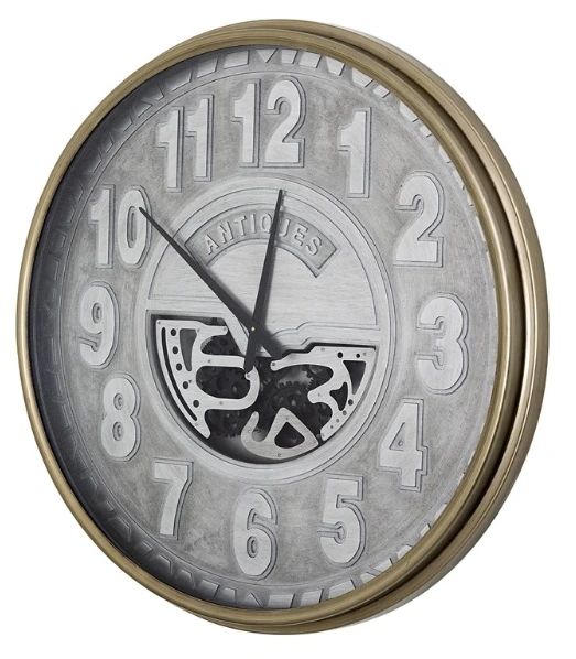 YHD Gold/Silver Metal Lux Gear Clock-2