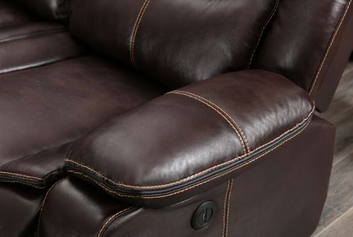 Milton Greens Stars 6-Piece Brown Faux Leather Modular Power Recliner Sectional-3